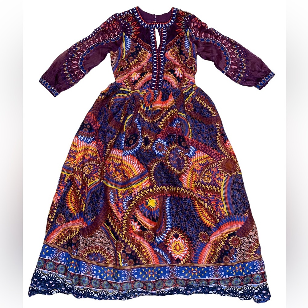 SOLD OUT Anthropologie Embroidered Maxi Dress NWOT Sz 2P EXCELLENT details!